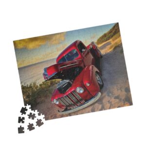 Vintage Red Pickup Beach Puzzle — Classic Truck Jigsaw (252pcs) coming soon